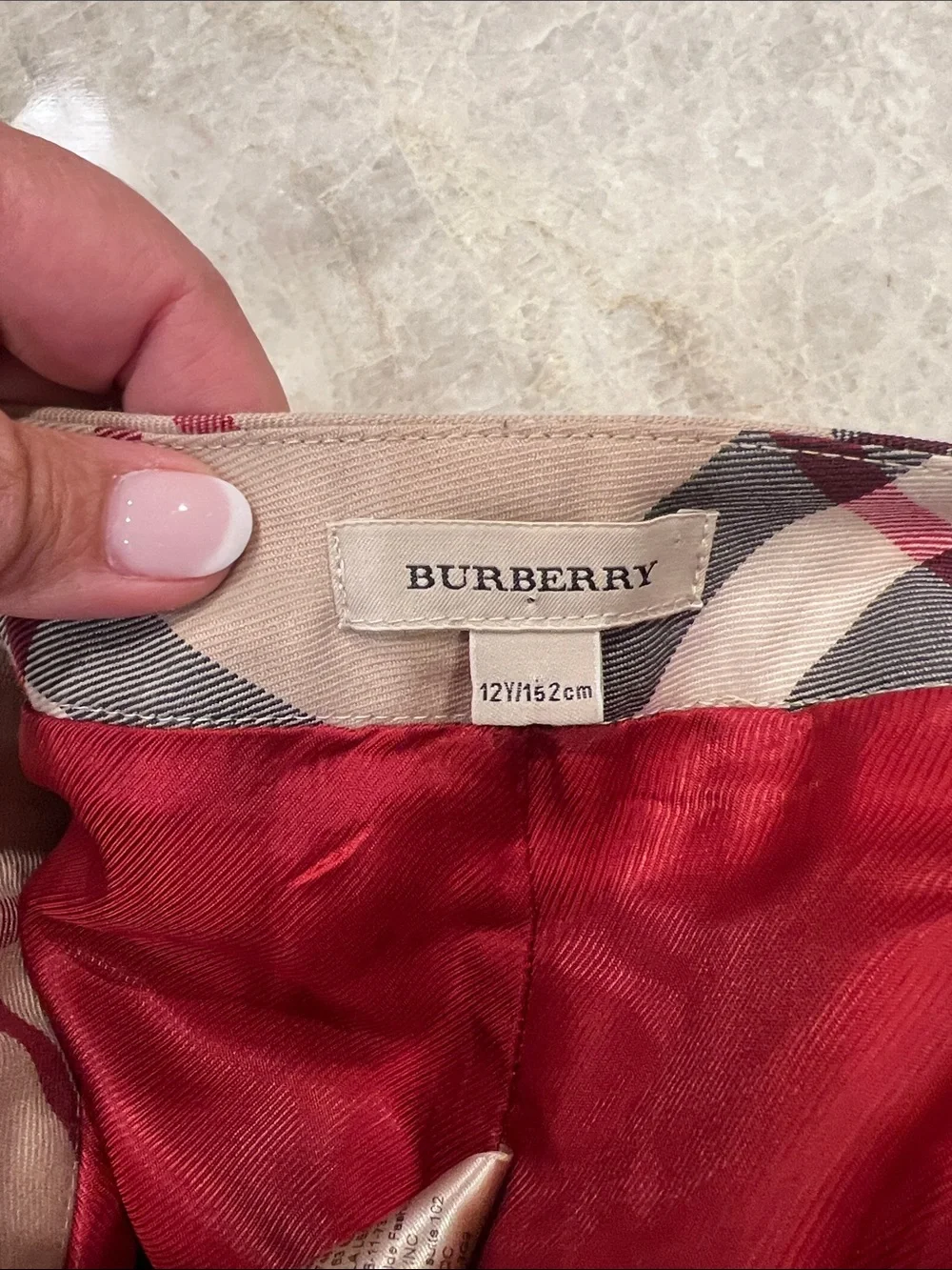Burberry Signature Check Lined Pant - Size 12Y